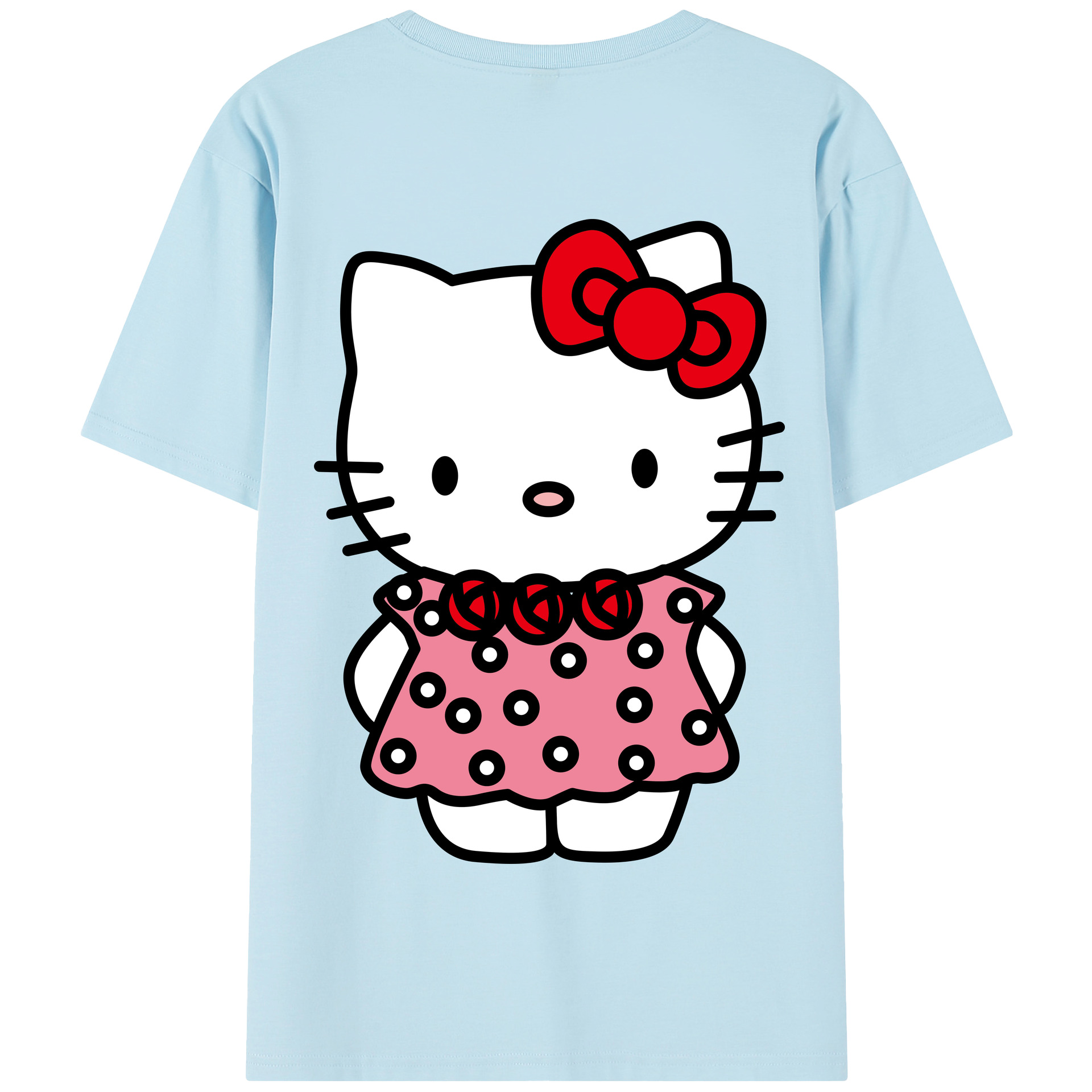 （画像用） Hello Kitty ハローキティ 綿100％半袖Tシャツ（背面プリント）